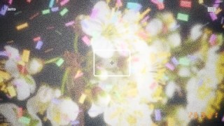 Party Cam vibe — Particles + Camcorder